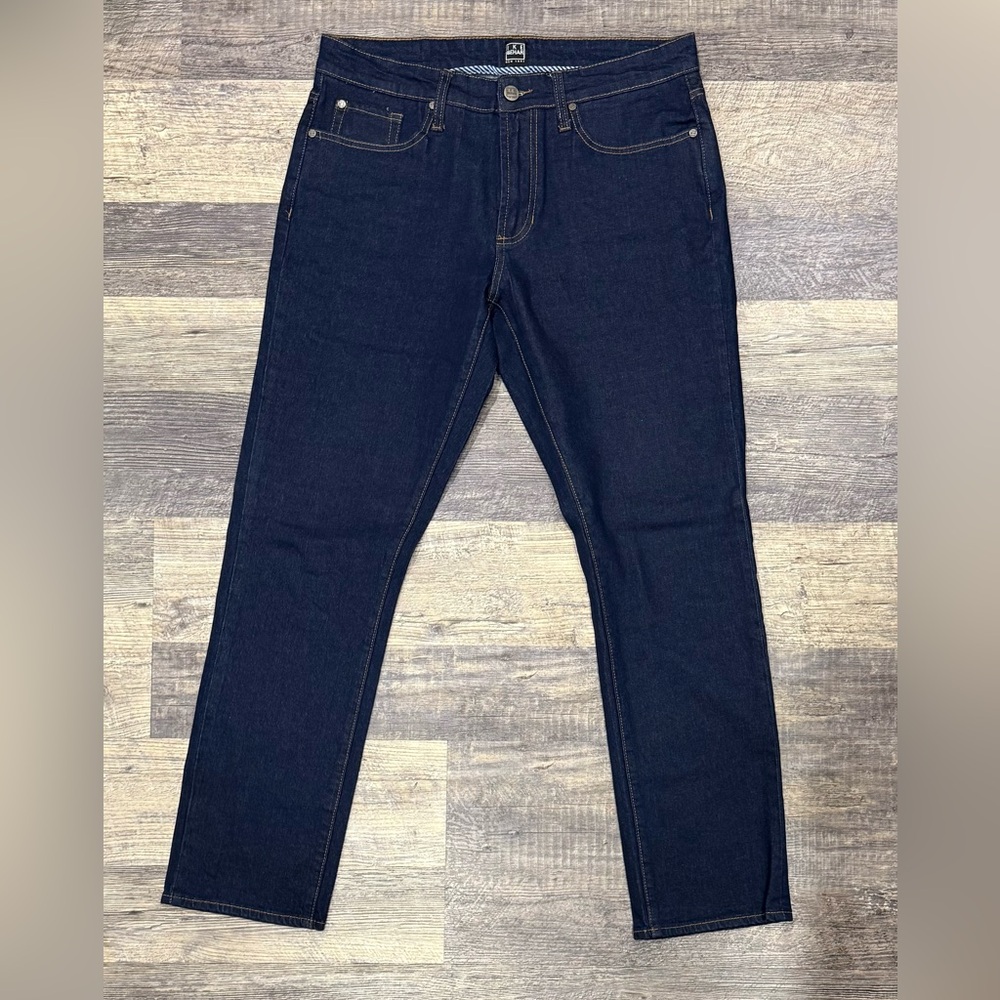 NWOT Ike Behar Men's Deep Blue Straight Jeans